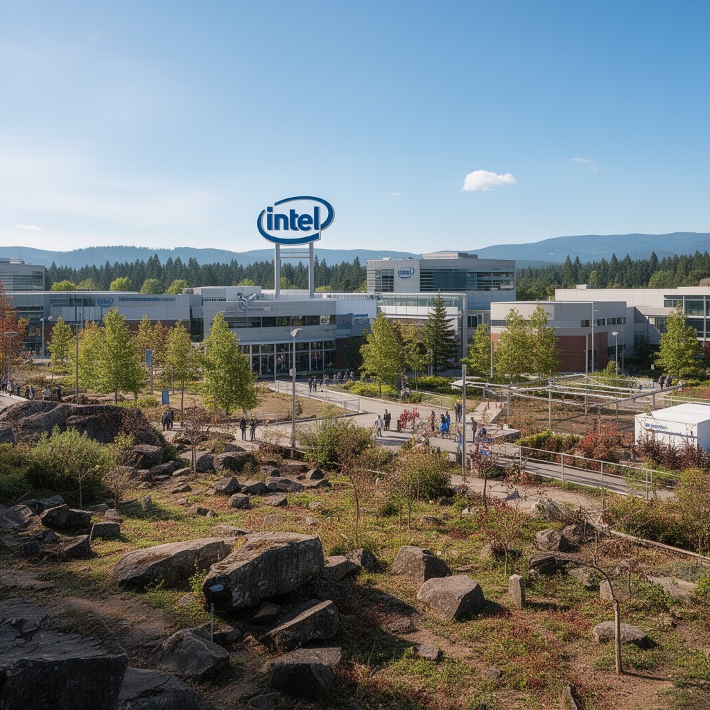 AI-generated illustration of Intel Ronler Acres Campus