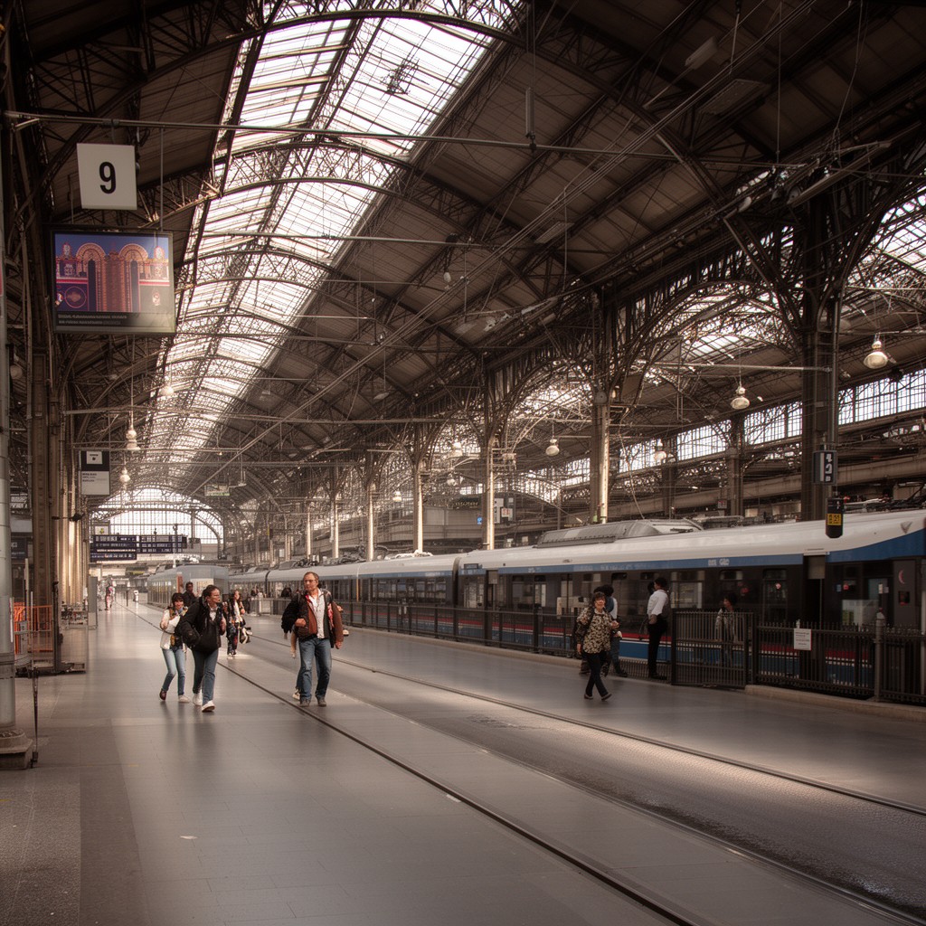 AI-generated illustration of Lyon-Perrache station