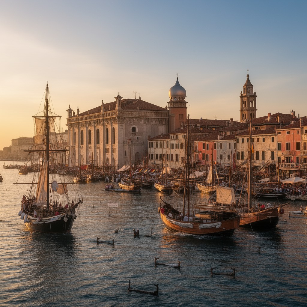 AI-generated illustration of Venetian navy