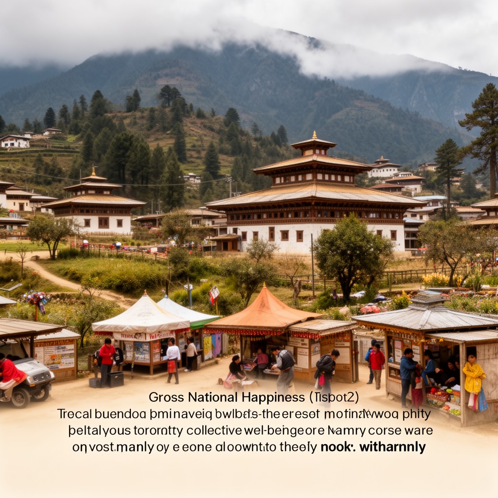 AI-generated illustration of Gross National Happiness