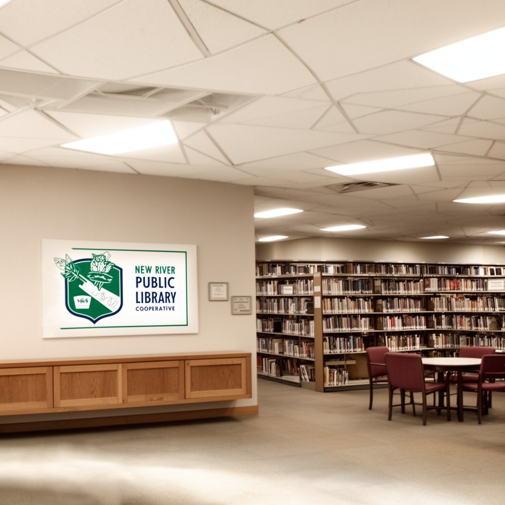 AI-generated illustration of New River Public Library Cooperative