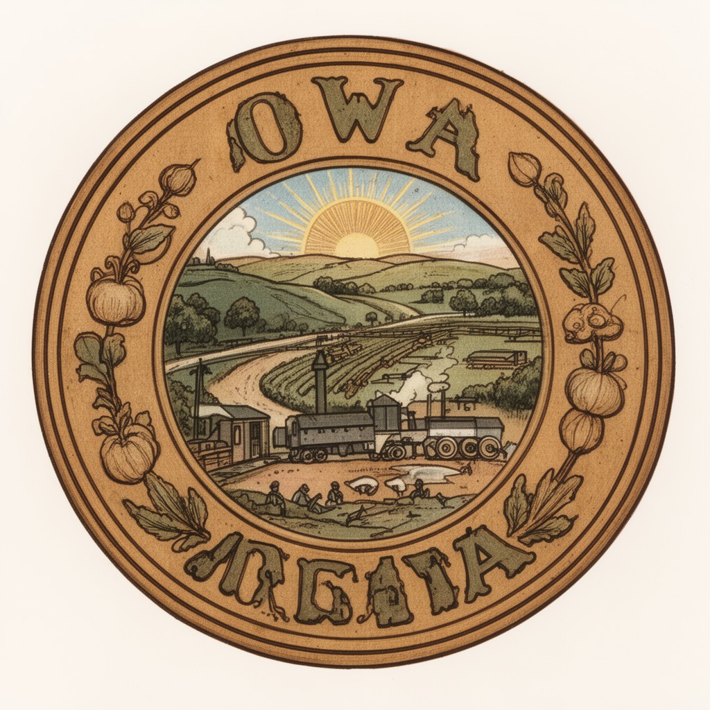 AI-generated illustration of Seal of Iowa