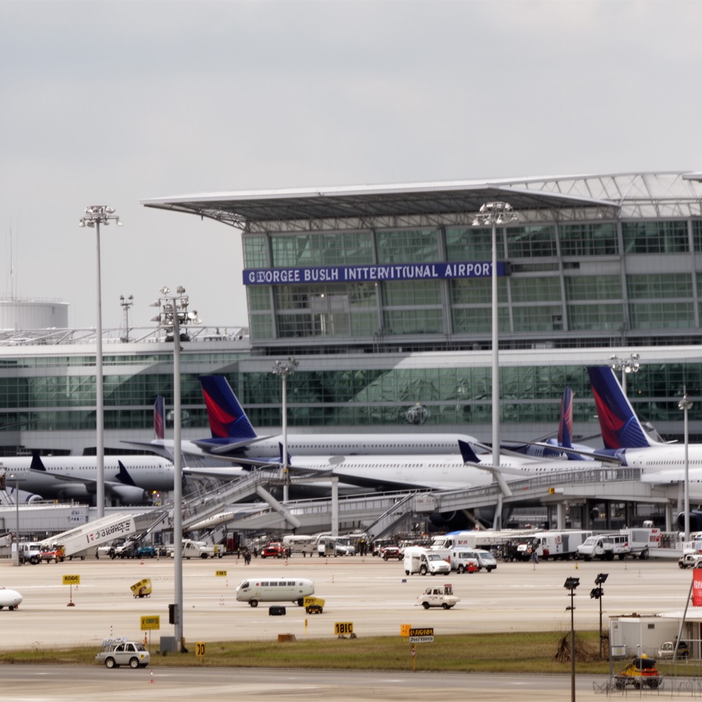 AI-generated illustration of George Bush Intercontinental Airport