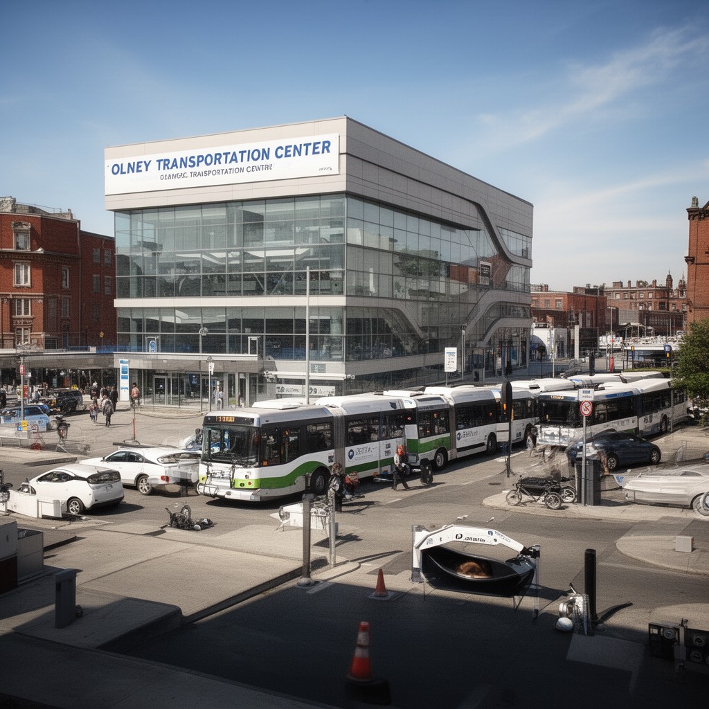 AI-generated illustration of Olney Transportation Center