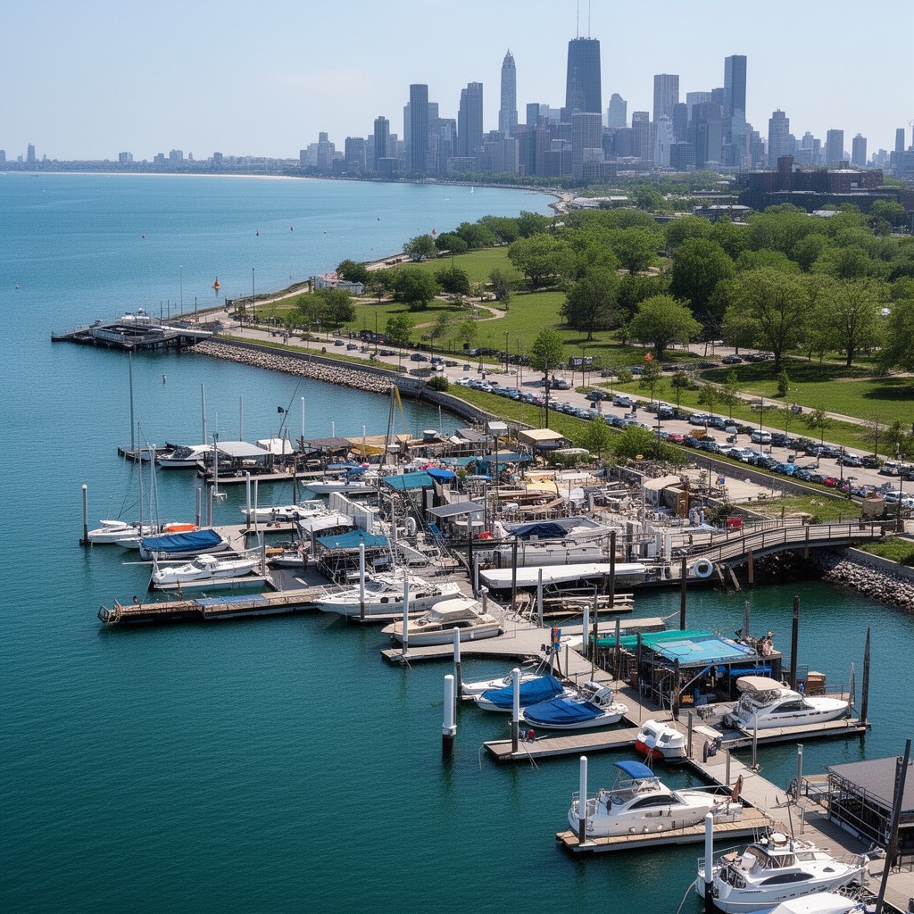 AI-generated illustration of Montrose Harbor