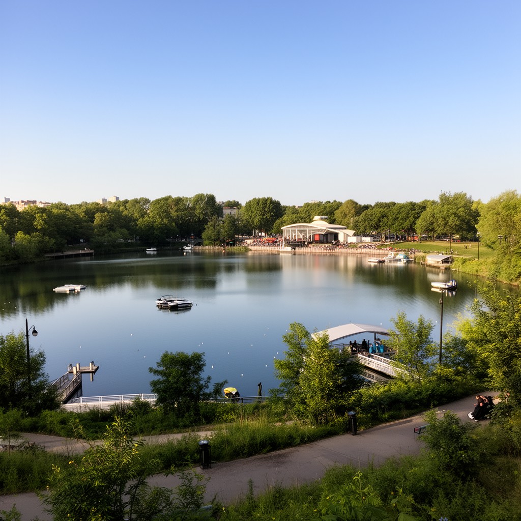 AI-generated illustration of Lake Harriet