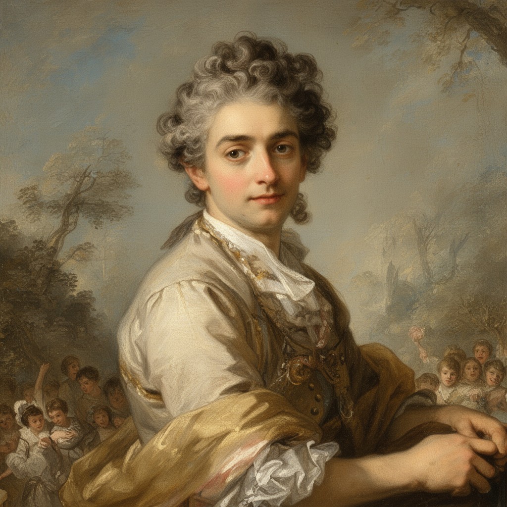 AI-generated illustration of Antoine Watteau