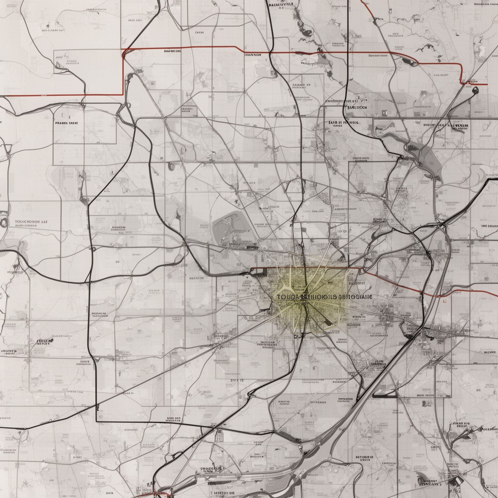 AI-generated illustration of St. Louis–Belleville metropolitan area (Illinois portion)