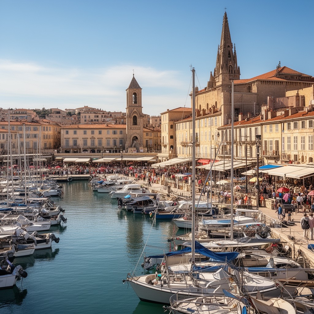 AI-generated illustration of Vieux-Port de Marseille
