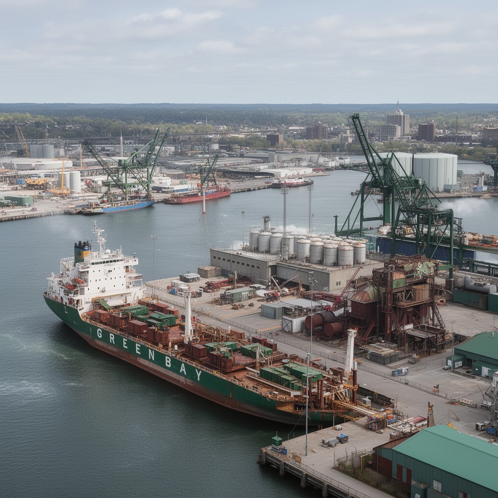 AI-generated illustration of Port of Green Bay