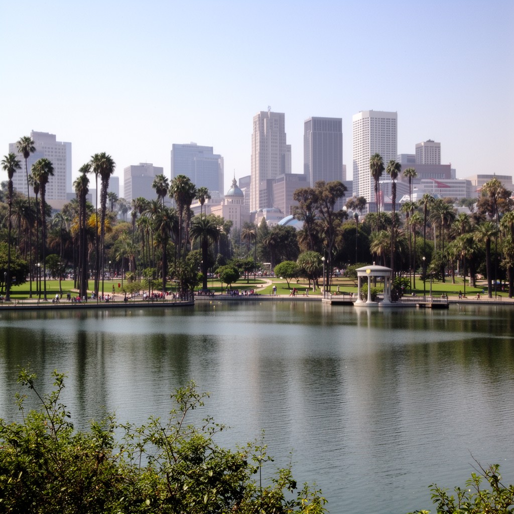 AI-generated illustration of MacArthur Park Lake