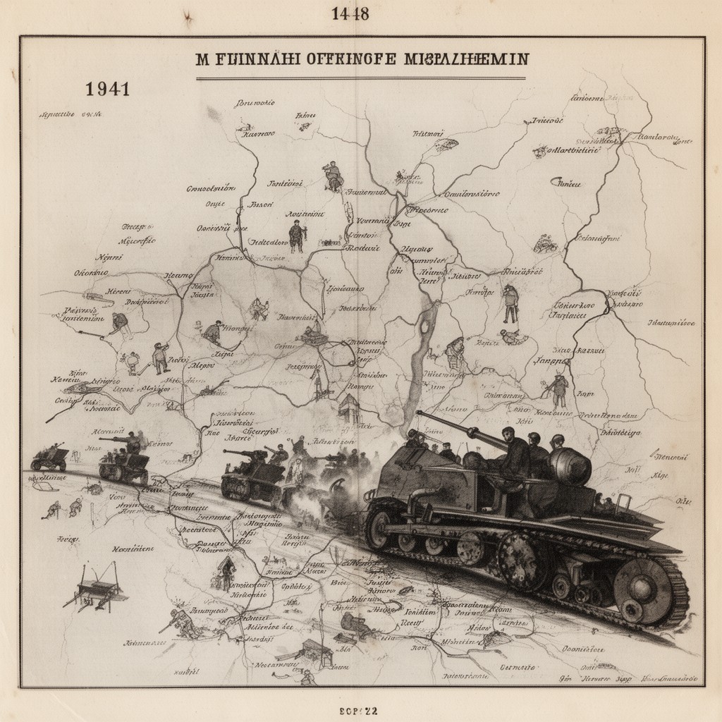 AI-generated illustration of Finnish offensive of 1941
