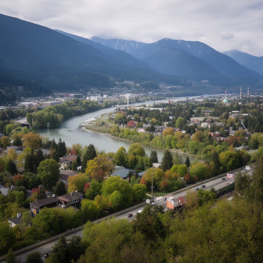 AI-generated illustration of Castlegar, British Columbia