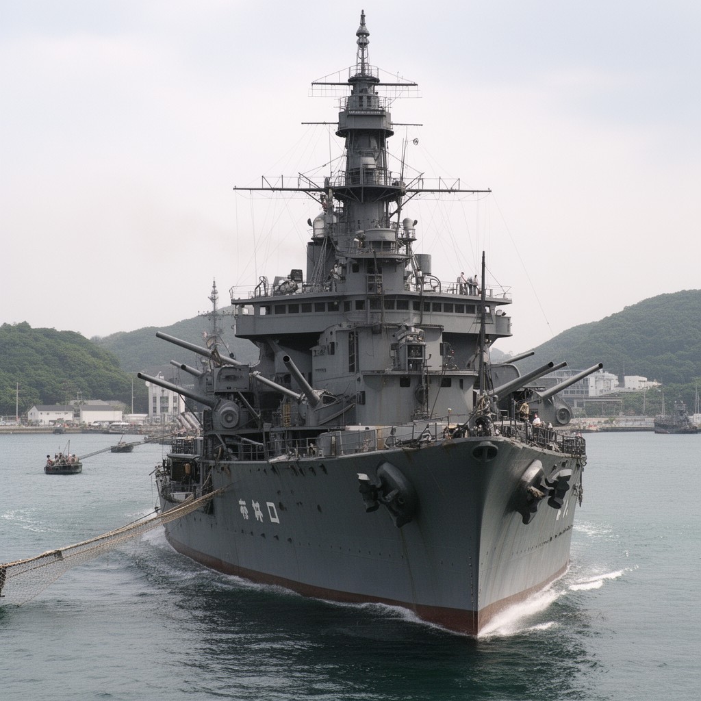 AI-generated illustration of Japanese cruiser Yubari