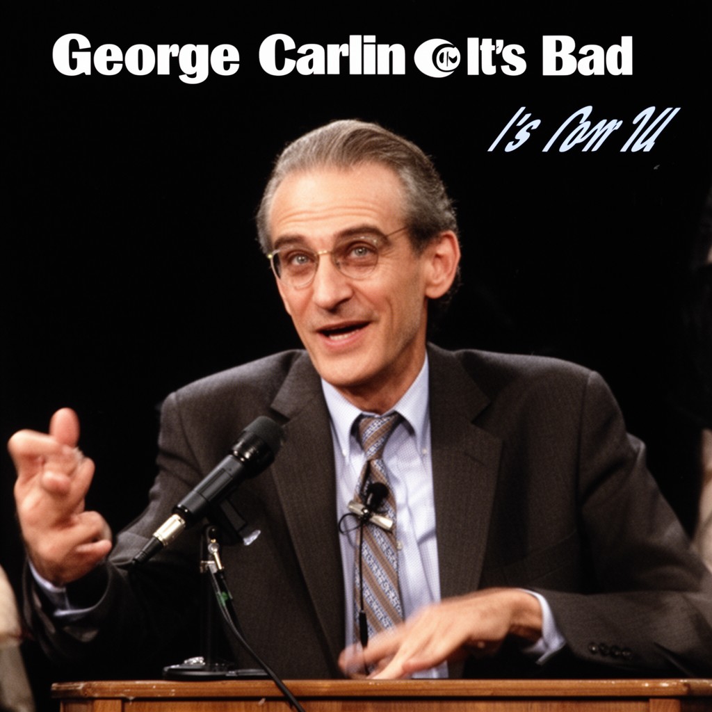 AI-generated illustration of George Carlin: It's Bad for Ya
