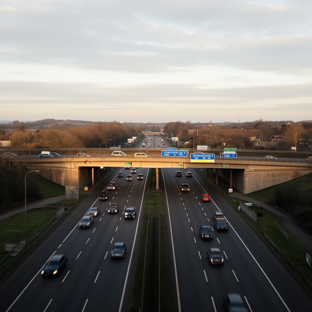 AI-generated illustration of Junction 7 of M60 motorway