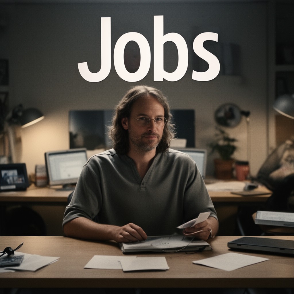 AI-generated illustration of biographical film "Jobs" (2013)