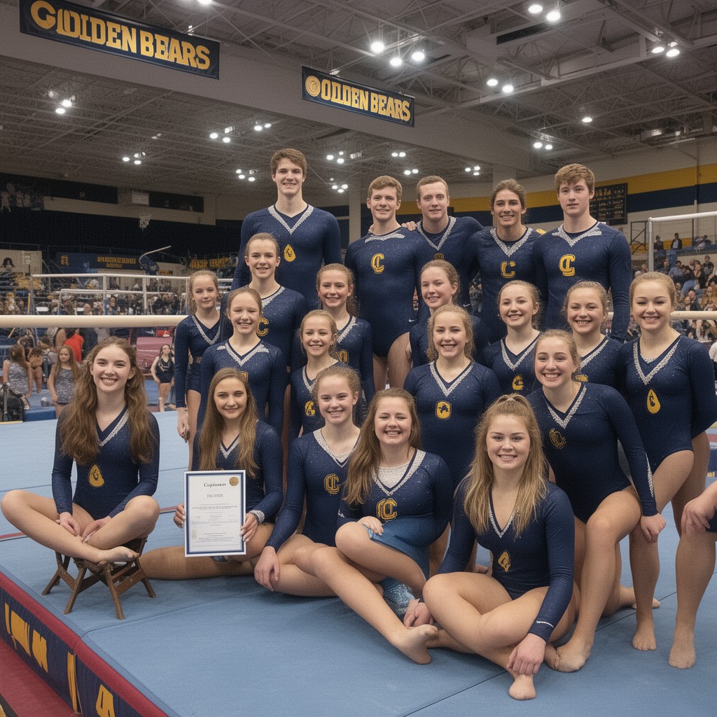 AI-generated illustration of California Golden Bears gymnastics teams