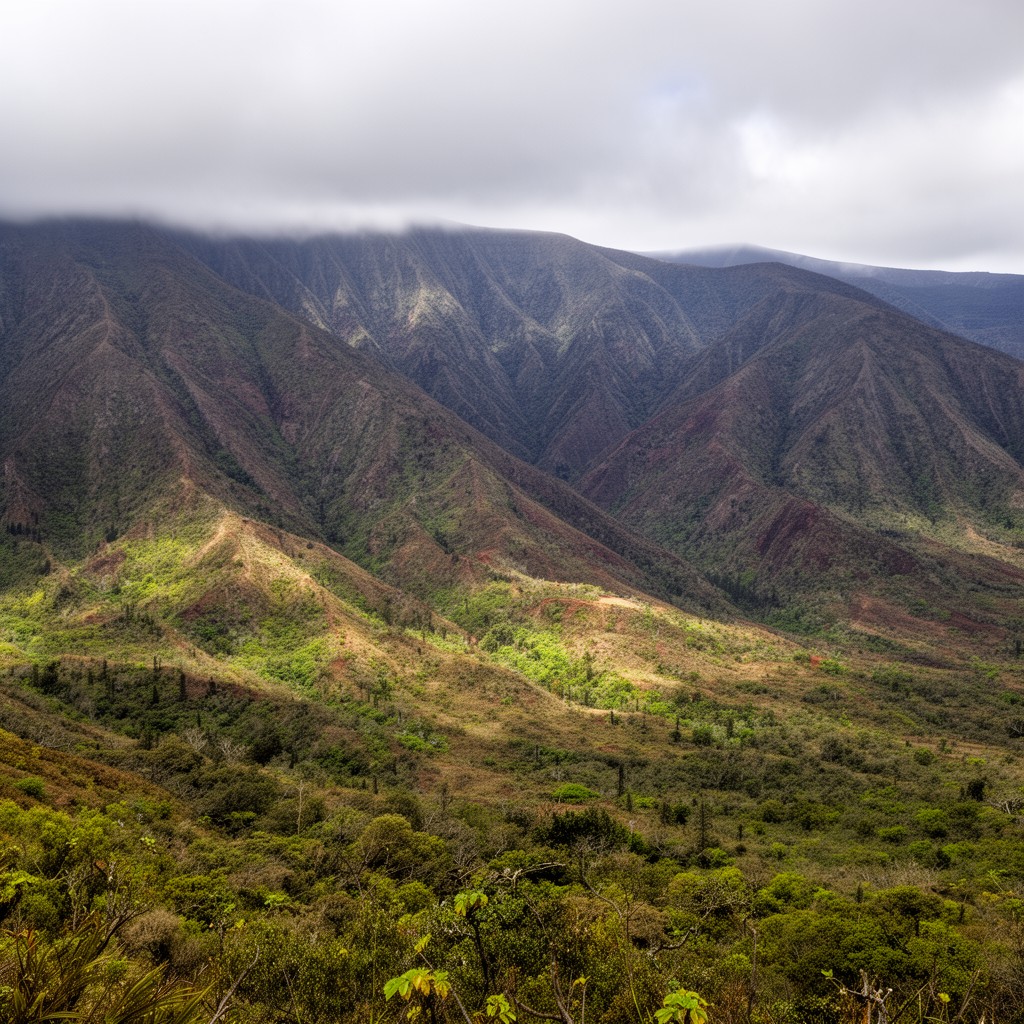AI-generated illustration of Mauna Kahalawai