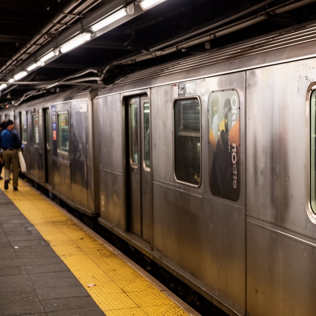 AI-generated illustration of R46 subway cars