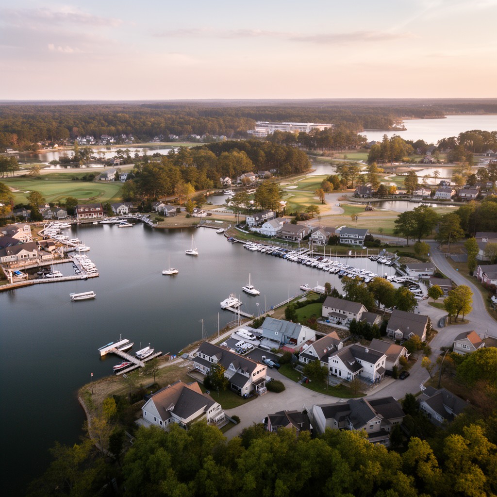 AI-generated illustration of Aquia Harbour, Virginia