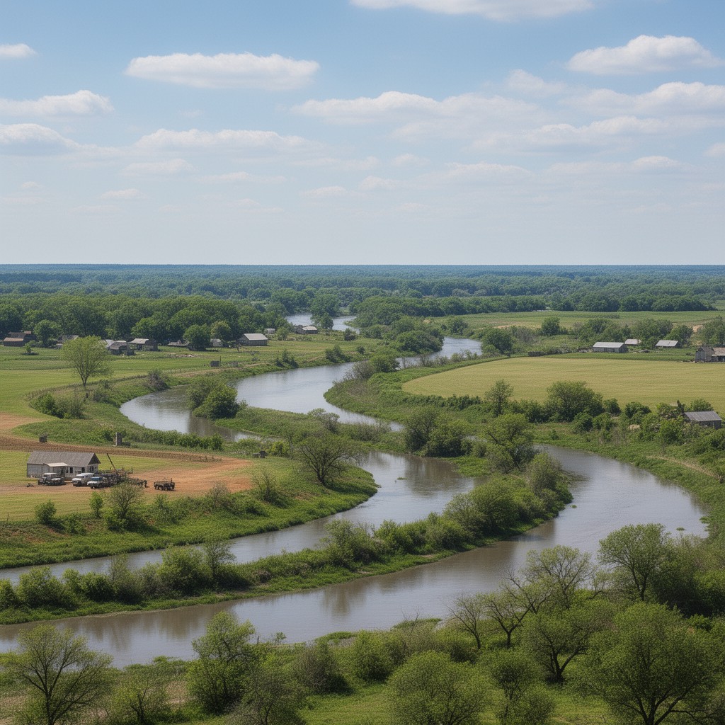 AI-generated illustration of Red River Valley