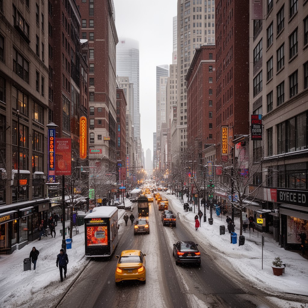 AI-generated illustration of Winter Street
