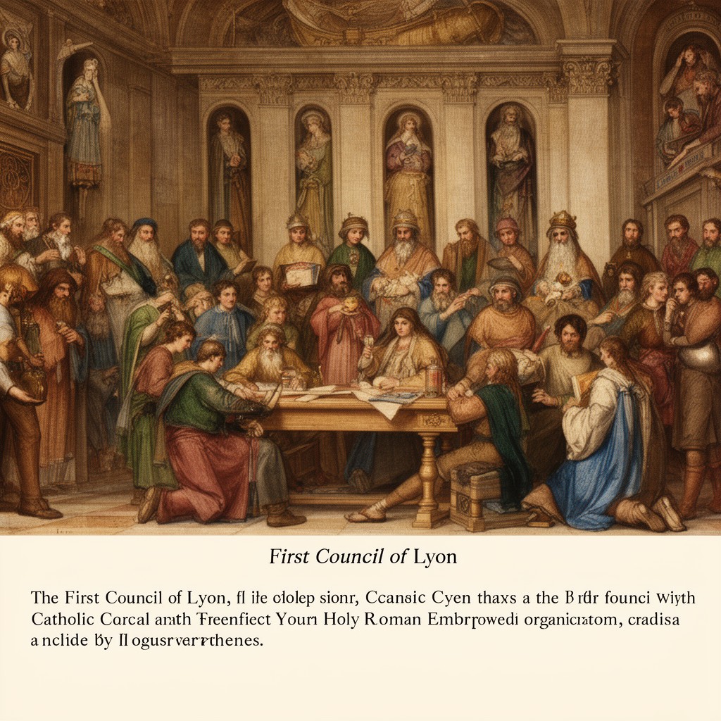 AI-generated illustration of First Council of Lyon