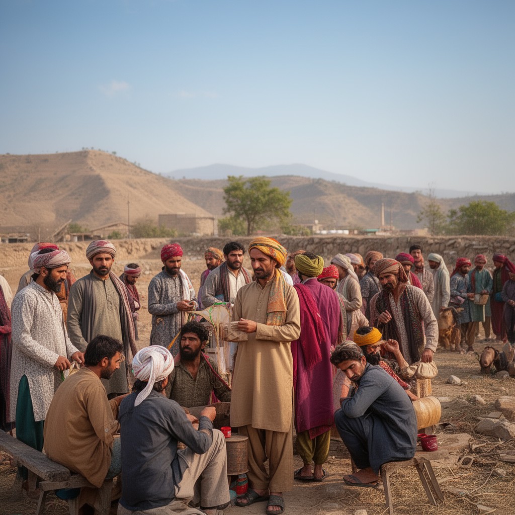 AI-generated illustration of Saraiki people