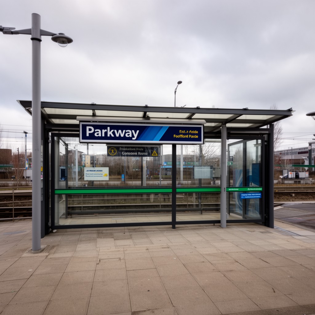 AI-generated illustration of Parkway tram stop