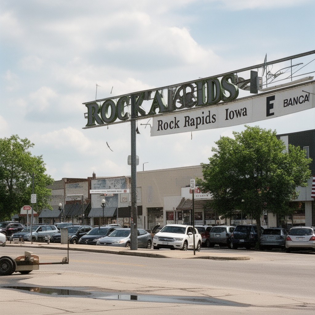AI-generated illustration of Rock Rapids, Iowa
