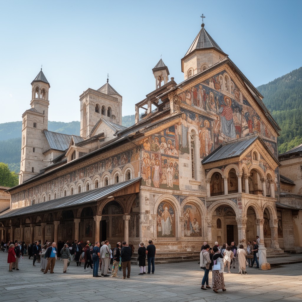 AI-generated illustration of Dečani Monastery