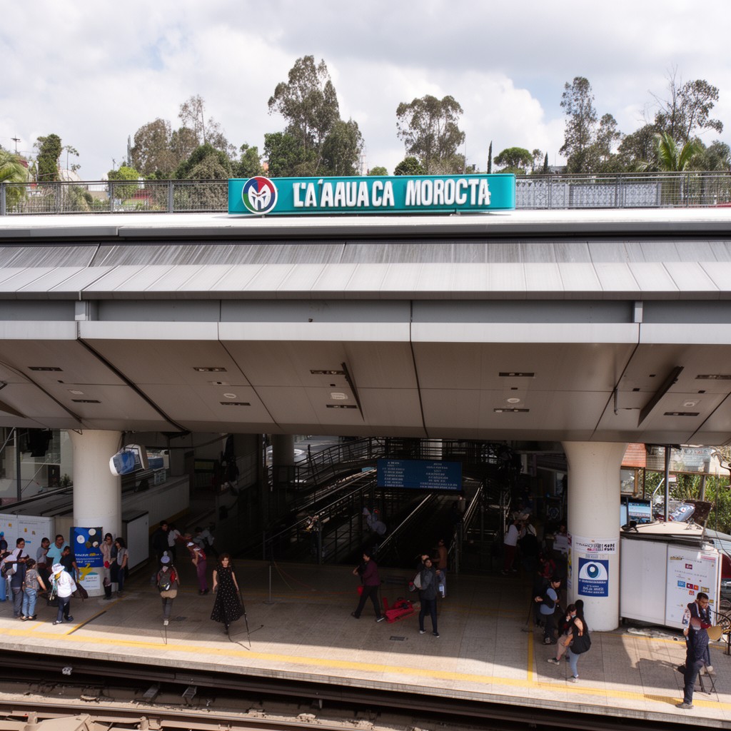 AI-generated illustration of Tláhuac Metro station