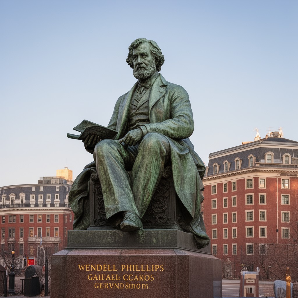 AI-generated illustration of Statue of Wendell Phillips (Boston)