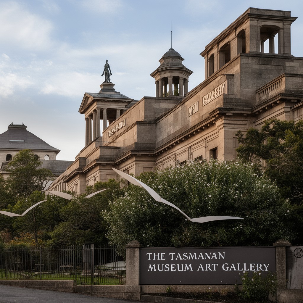 AI-generated illustration of Tasmanian Museum and Art Gallery