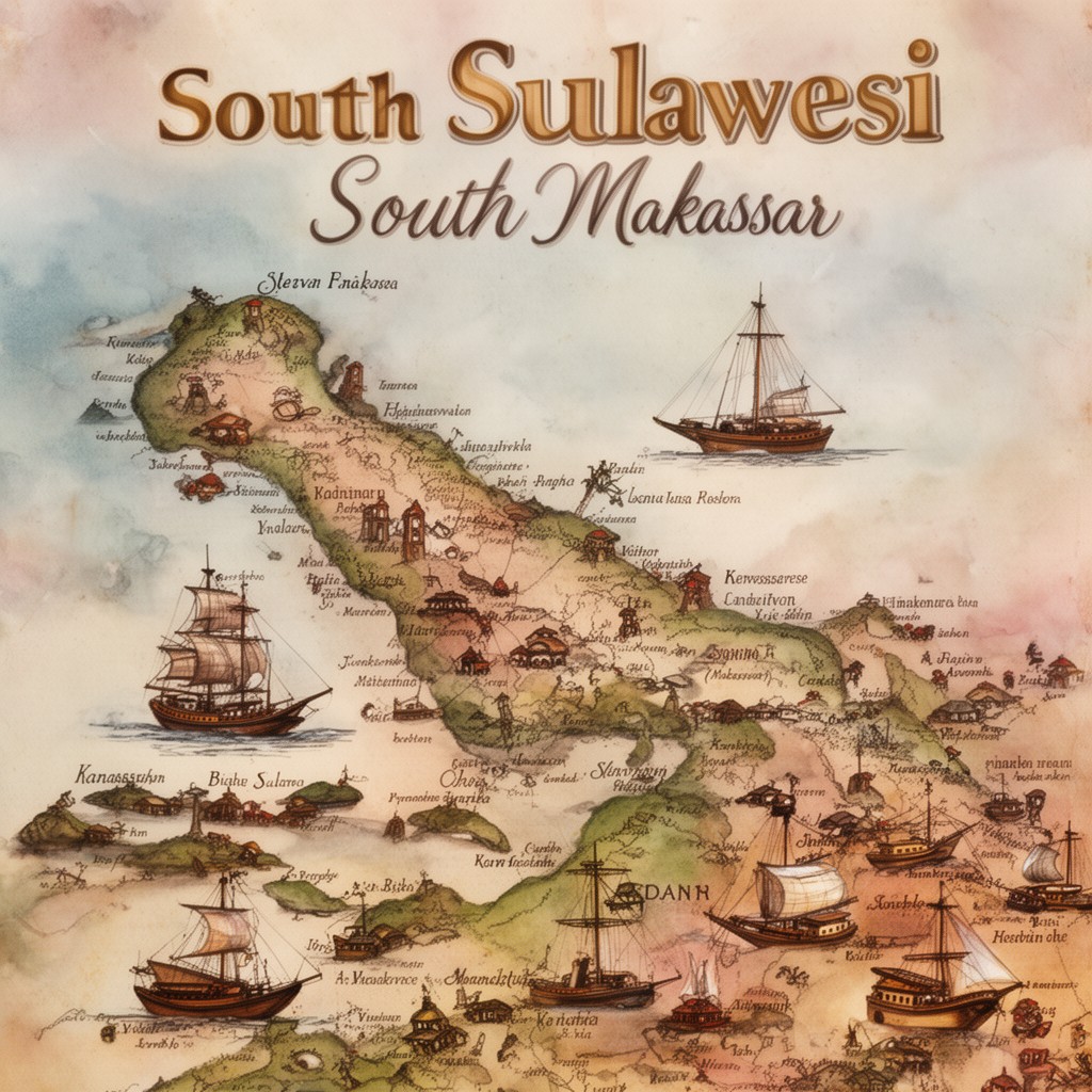 AI-generated illustration of South Sulawesi