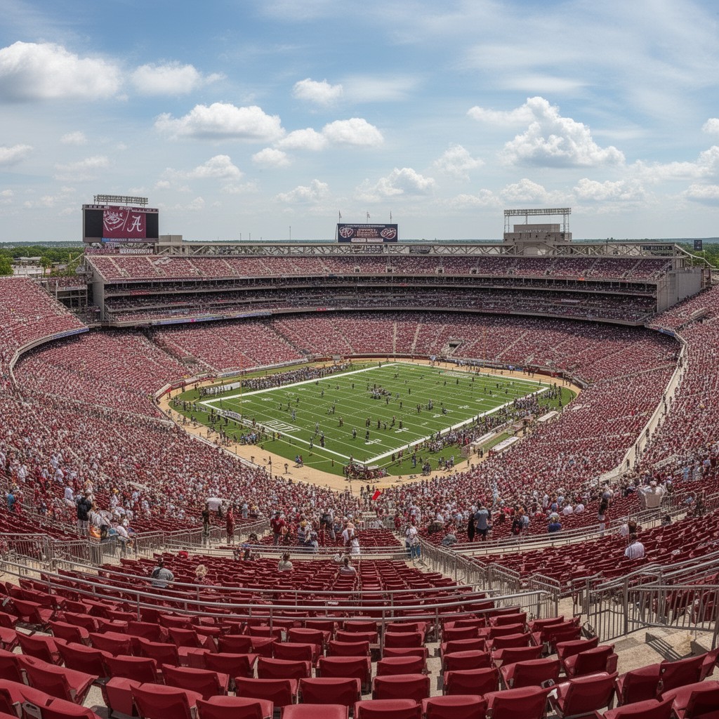 AI-generated illustration of Bryant–Denny Stadium