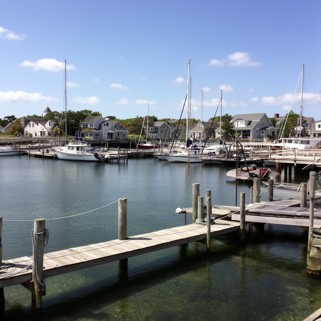 AI-generated illustration of Edgartown Harbor