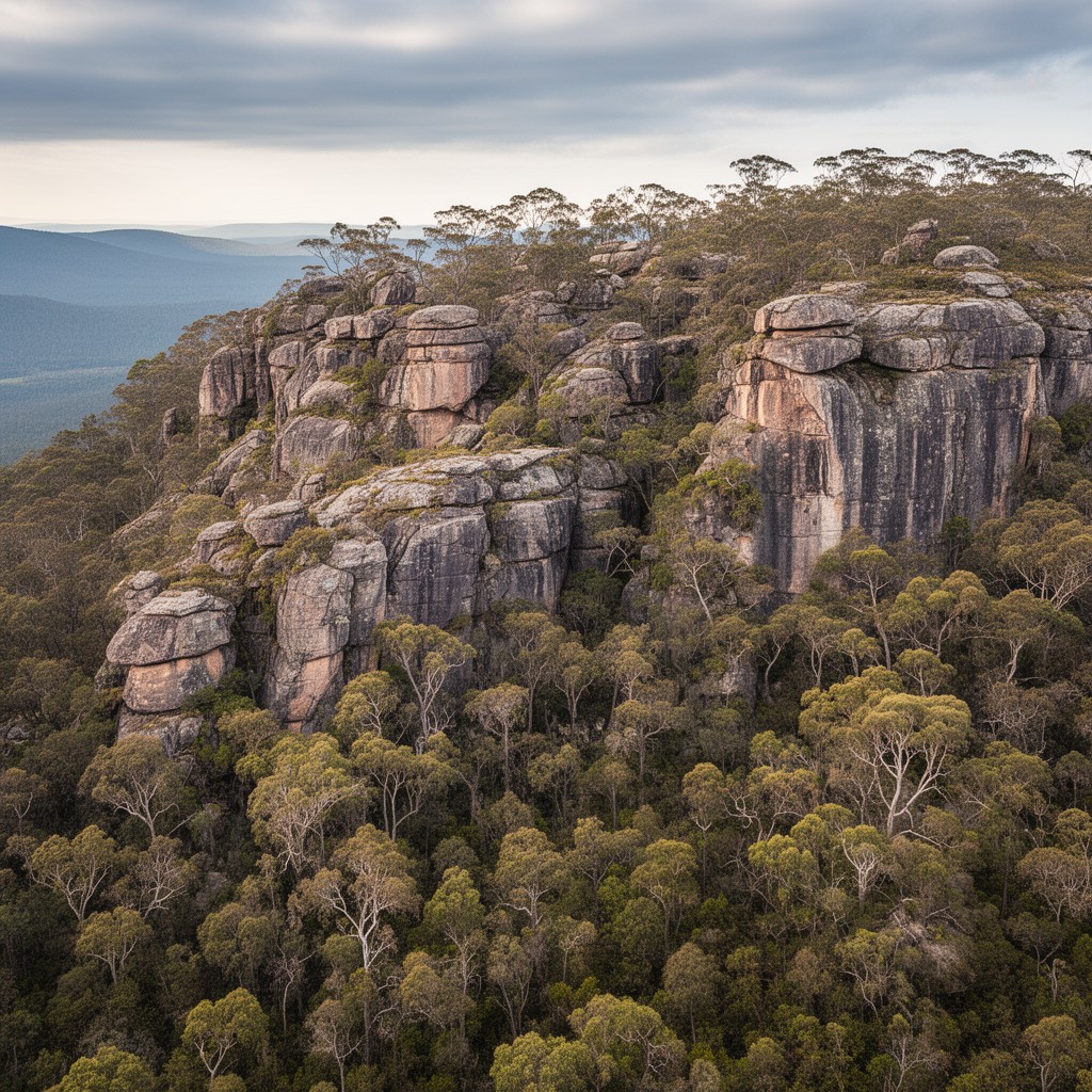 AI-generated illustration of Booroomba Rocks