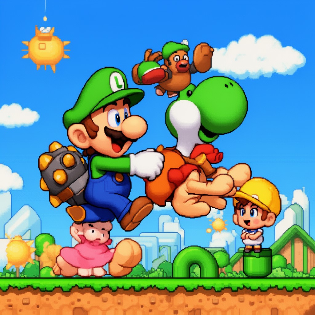 AI-generated illustration of Super Mario World