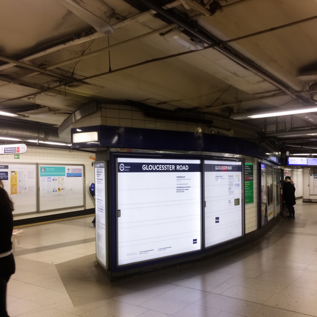 AI-generated illustration of Gloucester Road tube station