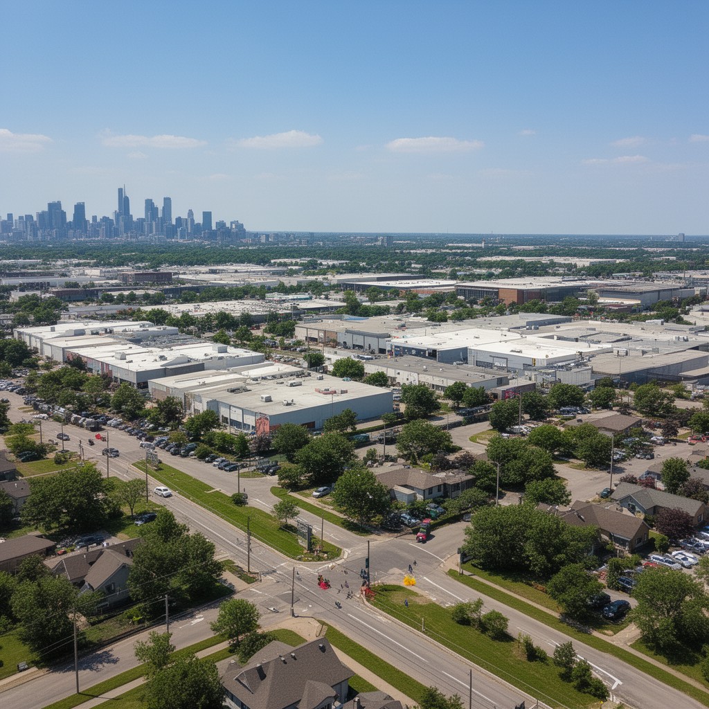 AI-generated illustration of Elk Grove Village, Illinois