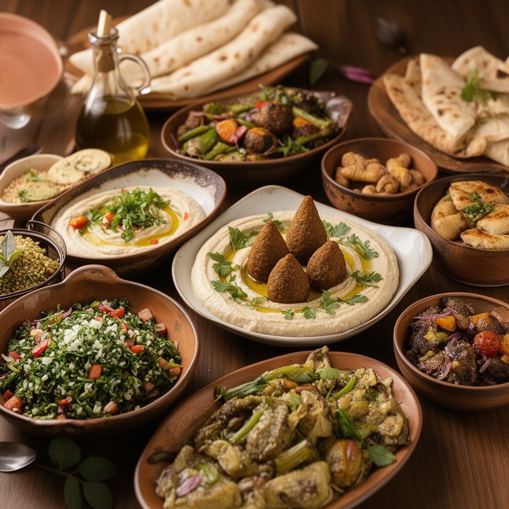 AI-generated illustration of Lebanese cuisine