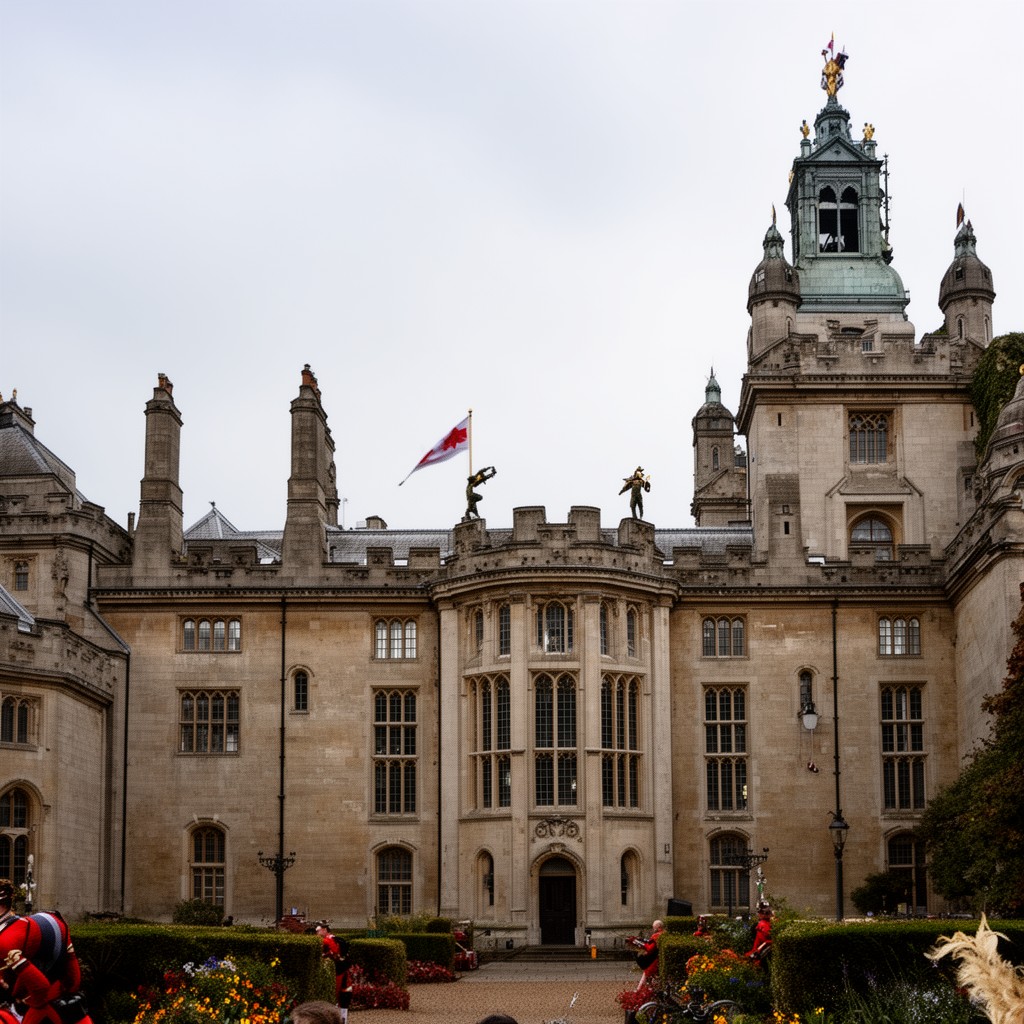 AI-generated illustration of Royal Military College, Sandhurst