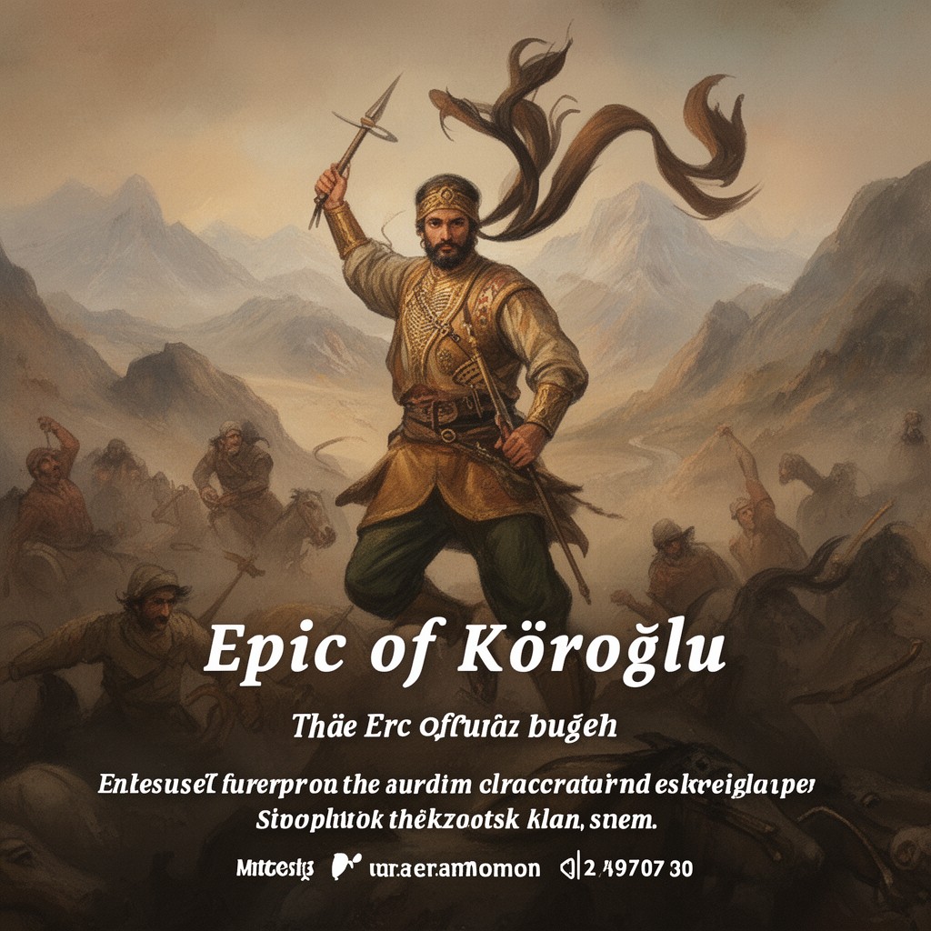 AI-generated illustration of Epic of Köroğlu
