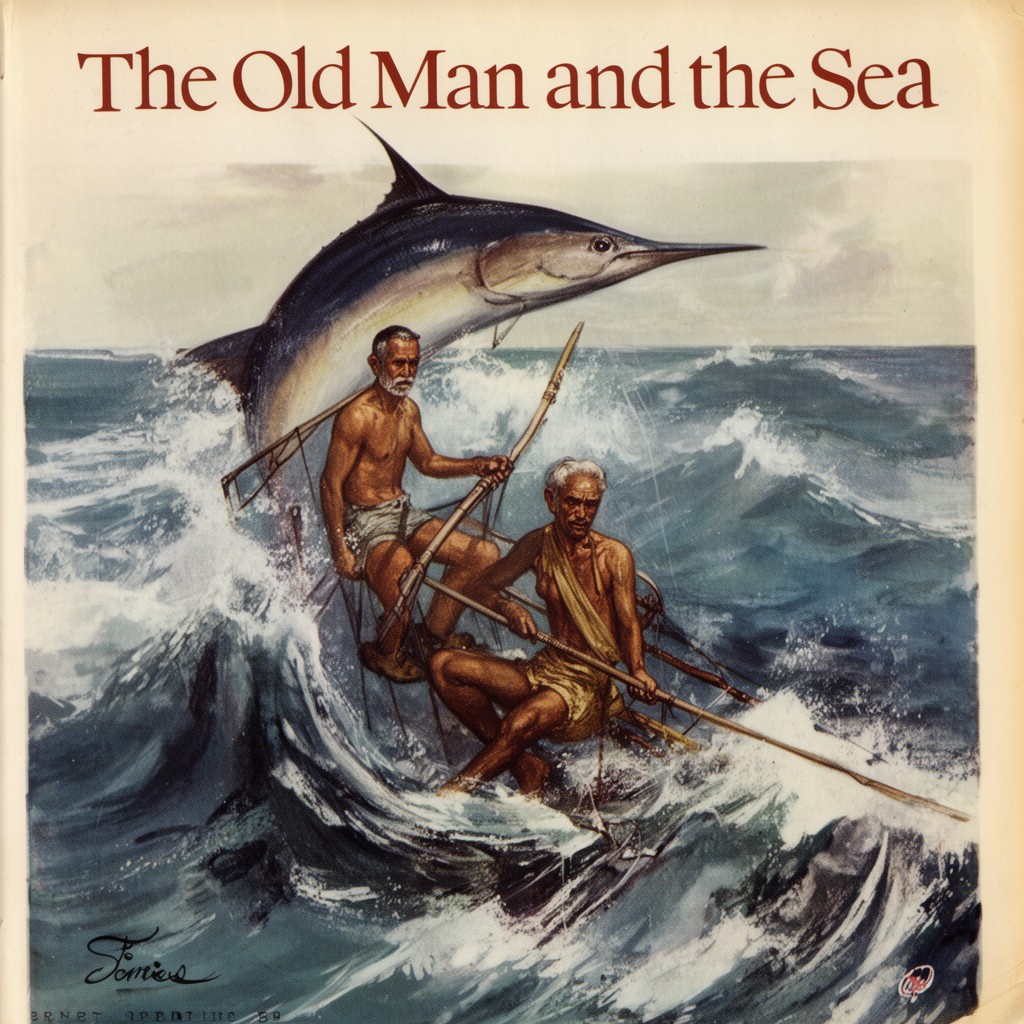 AI-generated illustration of The Old Man and the Sea