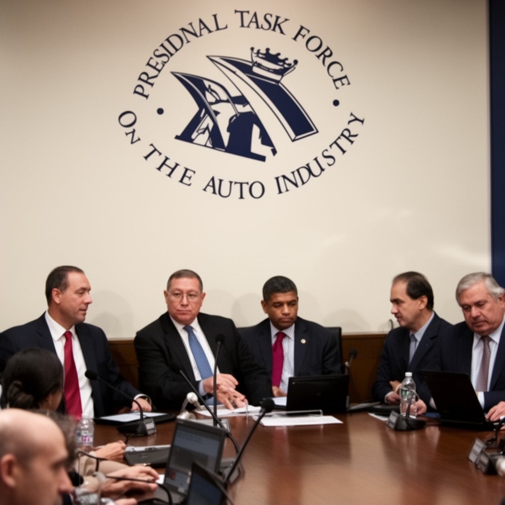 AI-generated illustration of Presidential Task Force on the Auto Industry