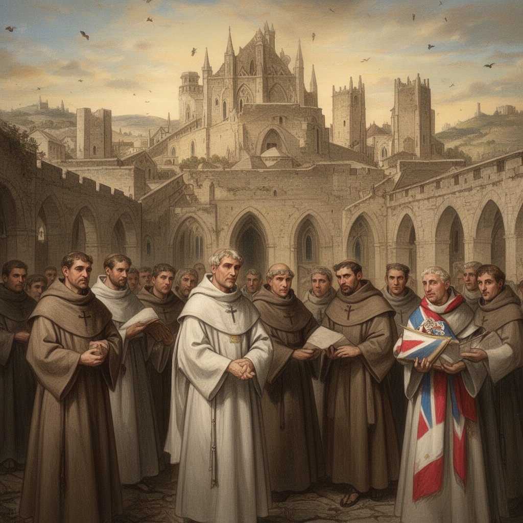 AI-generated illustration of Dominican friars