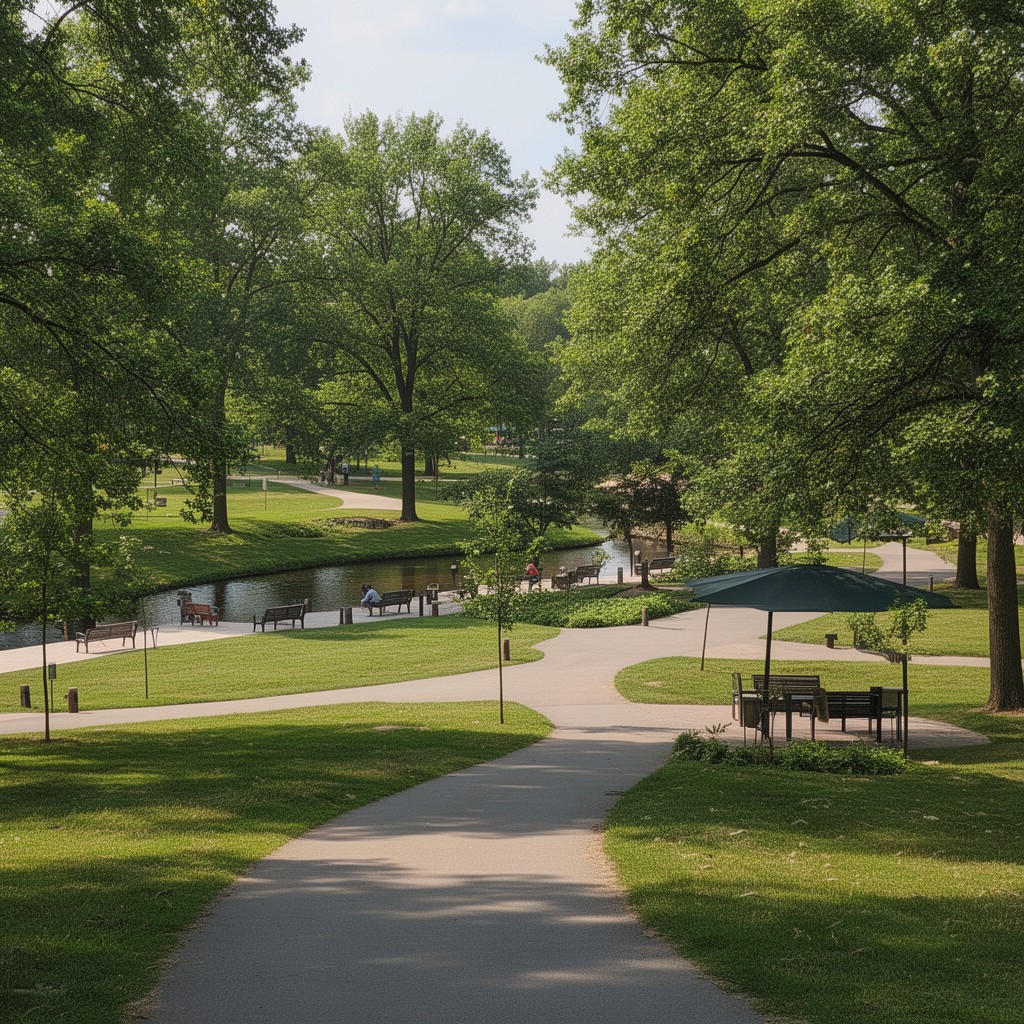 AI-generated illustration of Corporate Woods Park