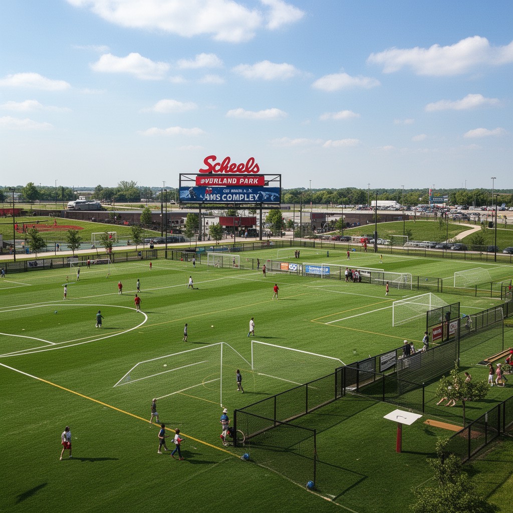 AI-generated illustration of Scheels Overland Park Soccer Complex